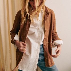 Sézane Will Jacket, Camel Suede, S